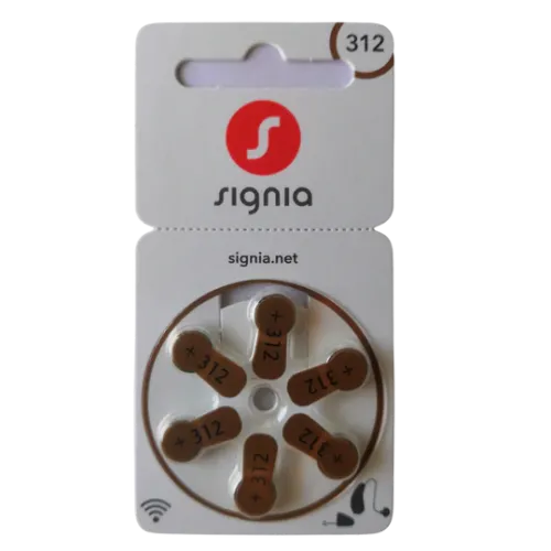 Signia Siemens Size 312 Hearing Aid Battery (6 Batteries pack)