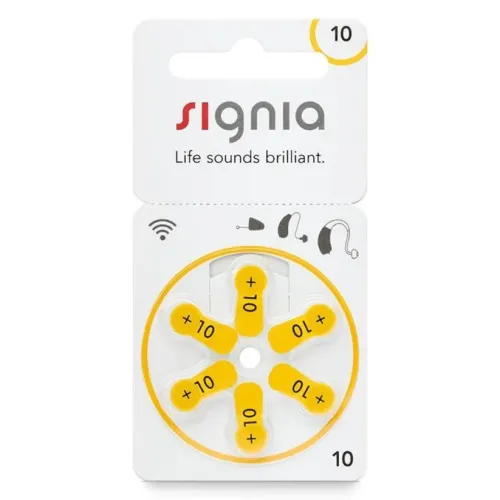 Signia size 10 Hearing Aid Batteries | 1 Packet (6 Batteries)